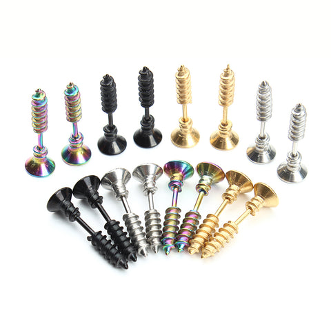 Heavy-Rock Nail Screw Stud Earring