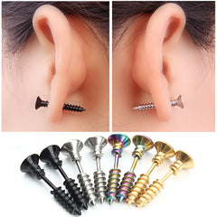 Heavy-Rock Nail Screw Stud Earring