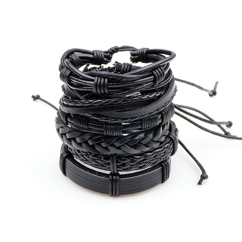 Punk Leather Wrap Bracelet