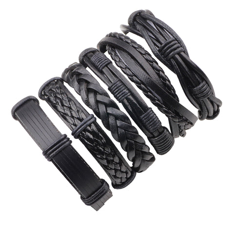 Punk Leather Wrap Bracelet