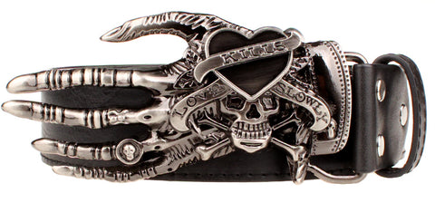 Heavy Metal Rock Skull Claw Belt