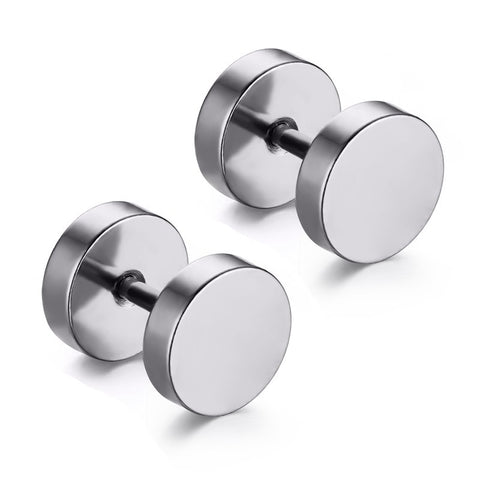 Double Sided Round Bolt Stud Earrings