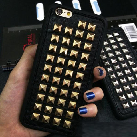 3D Soft Rock Punk Stud Phone Case