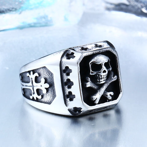 Two-tone Plated Skull Ring