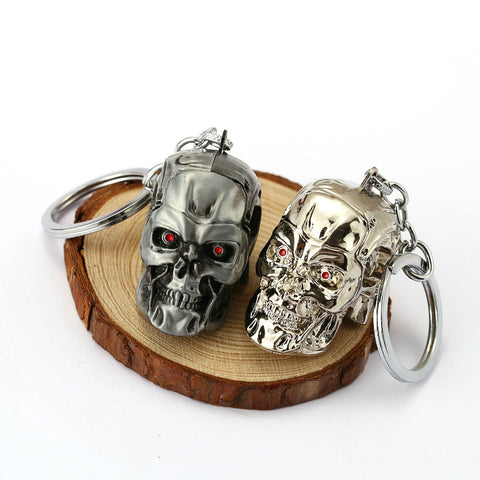 Three-Dimensional Punk Skull Mask Keyring