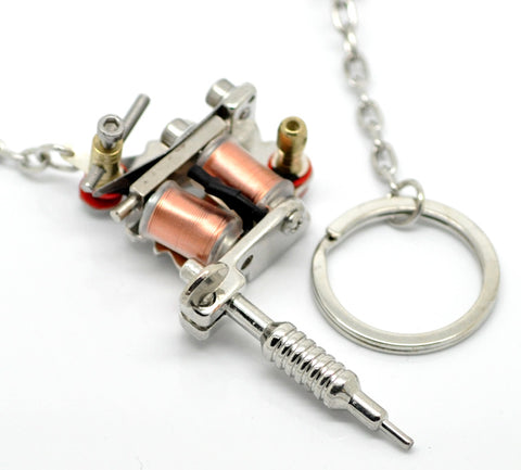 Mini Lettering Tattoo Machine Key Chain