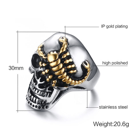 Skull Bone & Scorpion Biker Rings