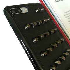 Black Studs Leather Phone Case