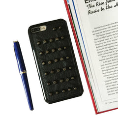 Black Studs Leather Phone Case