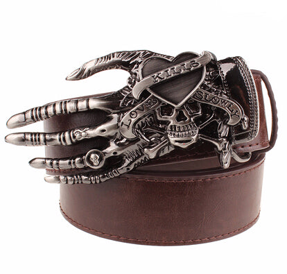 Heavy Metal Rock Skull Claw Belt