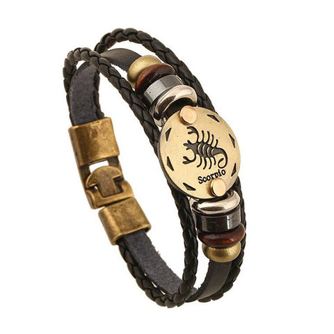 Personality Zodiac Signs Punk Bracelet