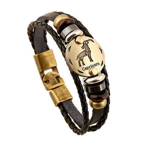 Personality Zodiac Signs Punk Bracelet