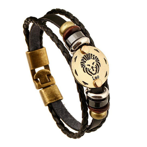 Personality Zodiac Signs Punk Bracelet