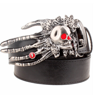 Heavy Metal Rock Skull Claw Belt