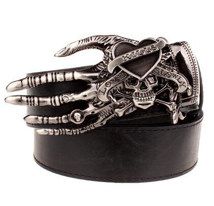 Heavy Metal Rock Skull Claw Belt