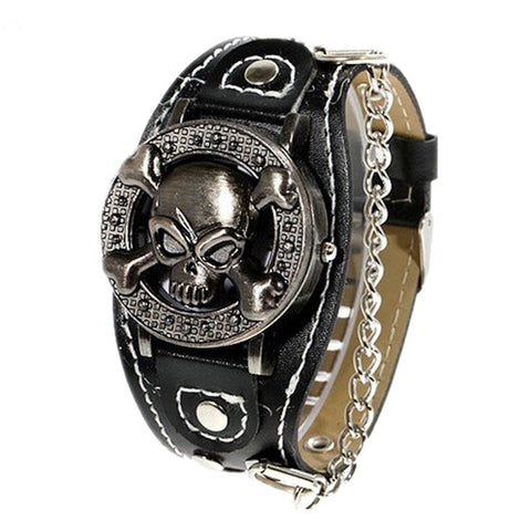 Unique Skull Clam-shell Wrist Watch