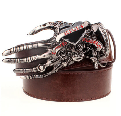 Heavy Metal Rock Skull Claw Belt