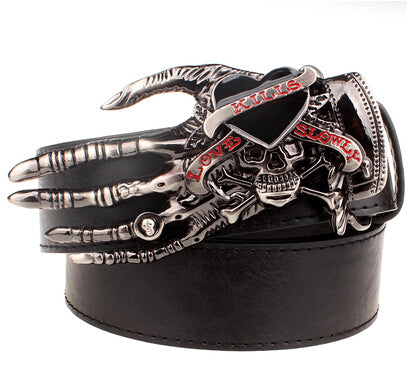 Heavy Metal Rock Skull Claw Belt