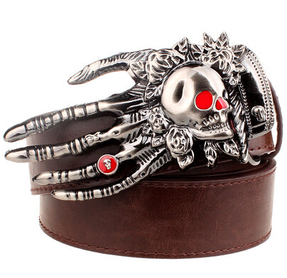 Heavy Metal Rock Skull Claw Belt