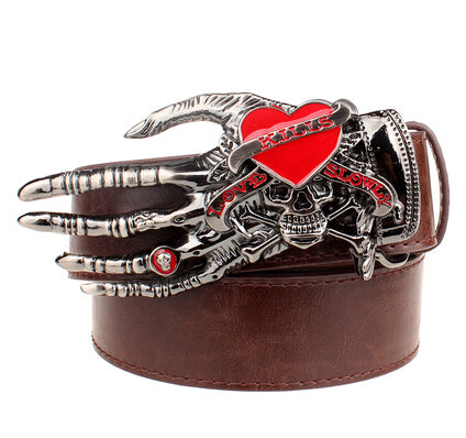 Heavy Metal Rock Skull Claw Belt