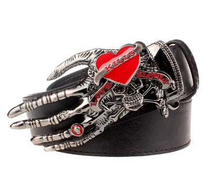 Heavy Metal Rock Skull Claw Belt