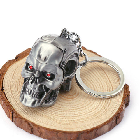 Three-Dimensional Punk Skull Mask Keyring