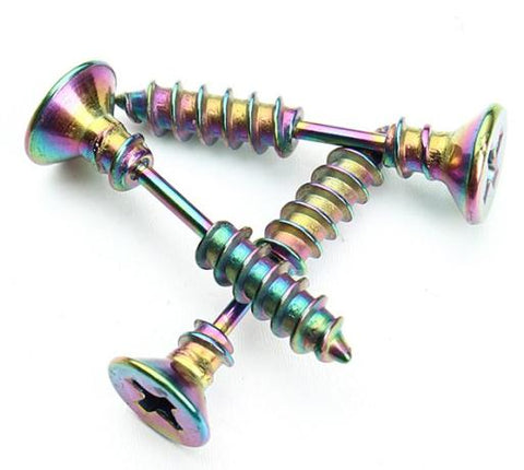 Heavy-Rock Nail Screw Stud Earring