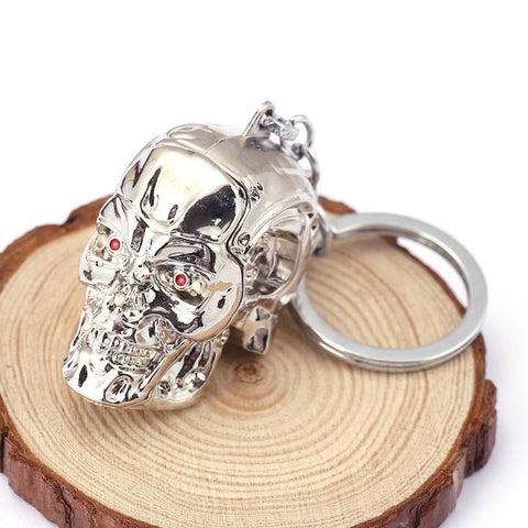 Three-Dimensional Punk Skull Mask Keyring