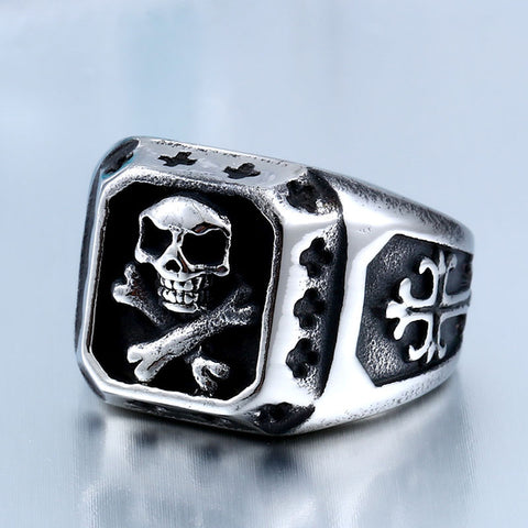 Two-tone Plated Skull Ring