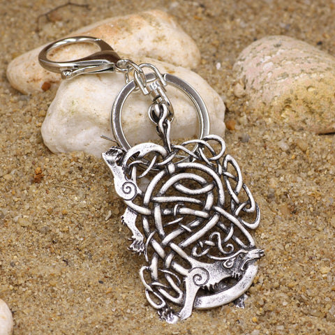 Medieval Pewter Dragon Gothic Keychain