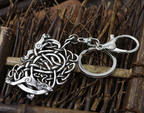 Medieval Pewter Dragon Gothic Keychain