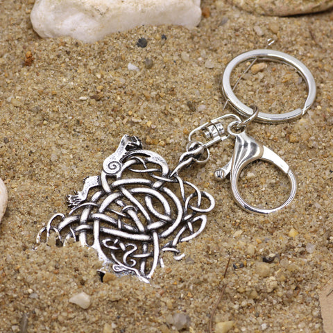 Medieval Pewter Dragon Gothic Keychain