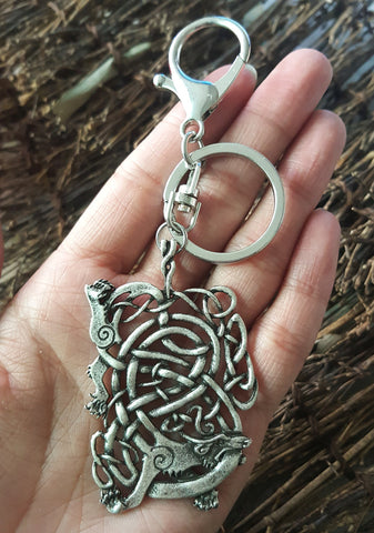 Medieval Pewter Dragon Gothic Keychain